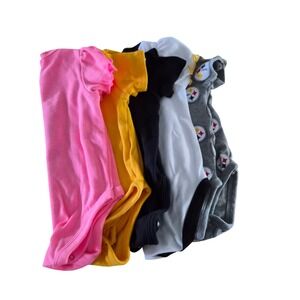 NFL Pittsburgh Steelers Baby Onesie Set Lot 5 Piece Pink Yellow Black White Grey